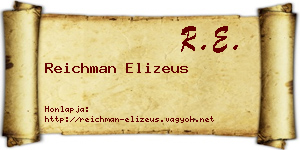 Reichman Elizeus névjegykártya